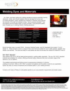 Epolin Welding ISO 16321 Standards